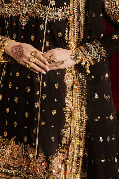 Mohsin Naveed Ranjha | Black Silk Embroidered Embellished Gharara