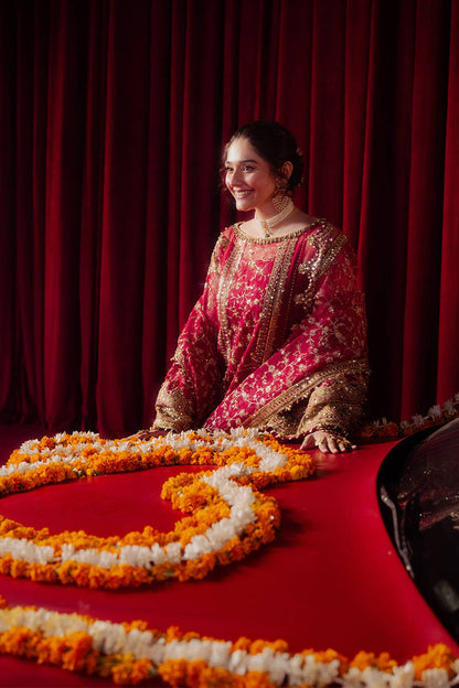 Mohsin Naveed Ranjha | Red Organza Embroidered Gharara