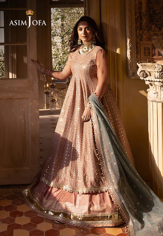 Asim Jofa | Festive Embroidered Pink Chiffon Dress