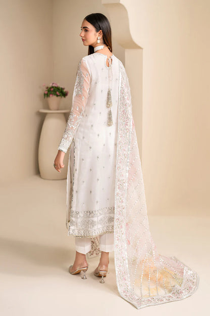 Baroque | White Chiffon Hand Embroidered Suit