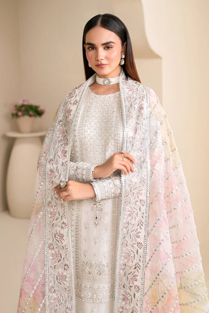 Baroque | White Chiffon Hand Embroidered Suit