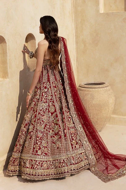 Soraya | Red Net Embellished Bridal Lehenga Choli