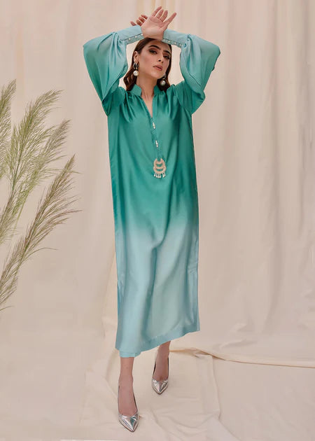 Gladiolus | Teal Blue Ombre Long Co Ord Set