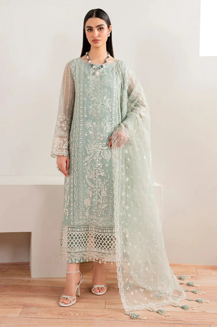 Baroque | Green Chiffon Embroidered Suit