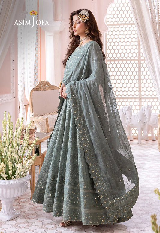 Asim Jofa | Embroidered Chiffon Frock Maxi