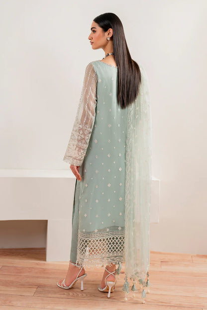 Baroque | Green Chiffon Embroidered Suit