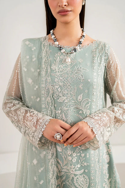 Baroque | Green Chiffon Embroidered Suit