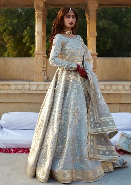 Mohsin Naveed Ranjha | Embroidered Embellished Karandi Silk Pishwas Gown