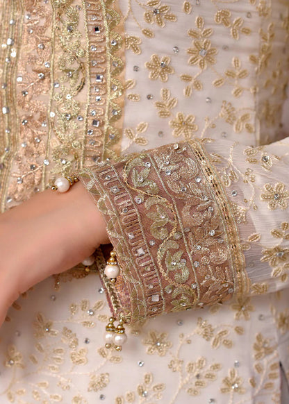 Tara | White Chiffon Embroidered Gharara