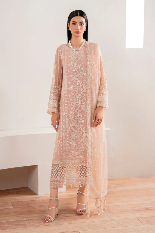 Baroque | Pink Chiffon Embroidered Suit