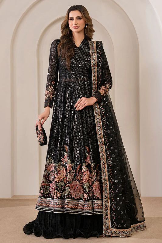 Saahi | Festive Wear Embroidered Chiffon Maxi Dress