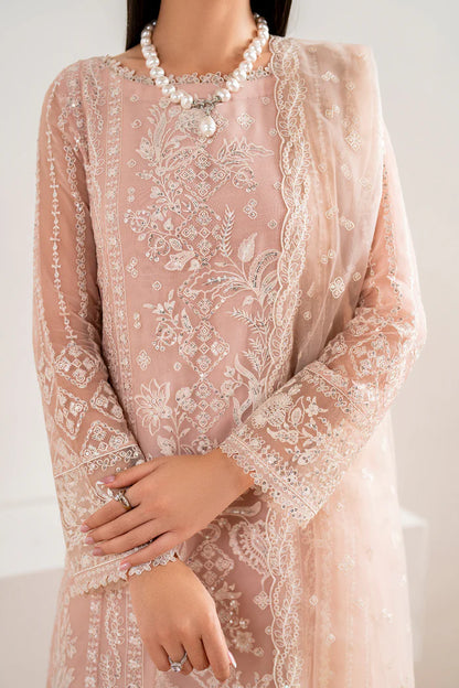 Baroque | Pink Chiffon Embroidered Suit