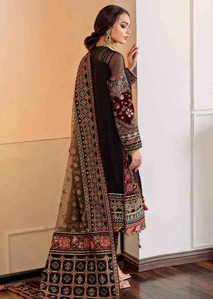 BAROQUE | Embroidered Net Festive Wear Churidar Suit