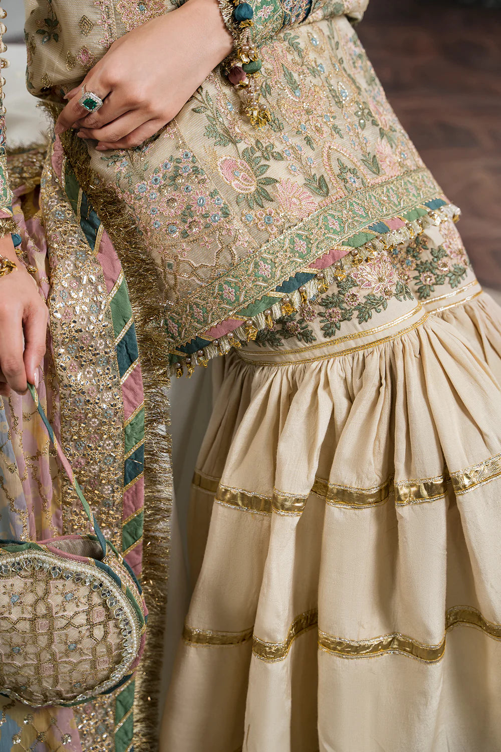 BAROQUE | Embroidered Handwork Zari Gharara