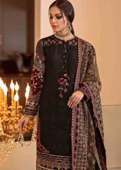 BAROQUE | Embroidered Net Festive Wear Churidar Suit