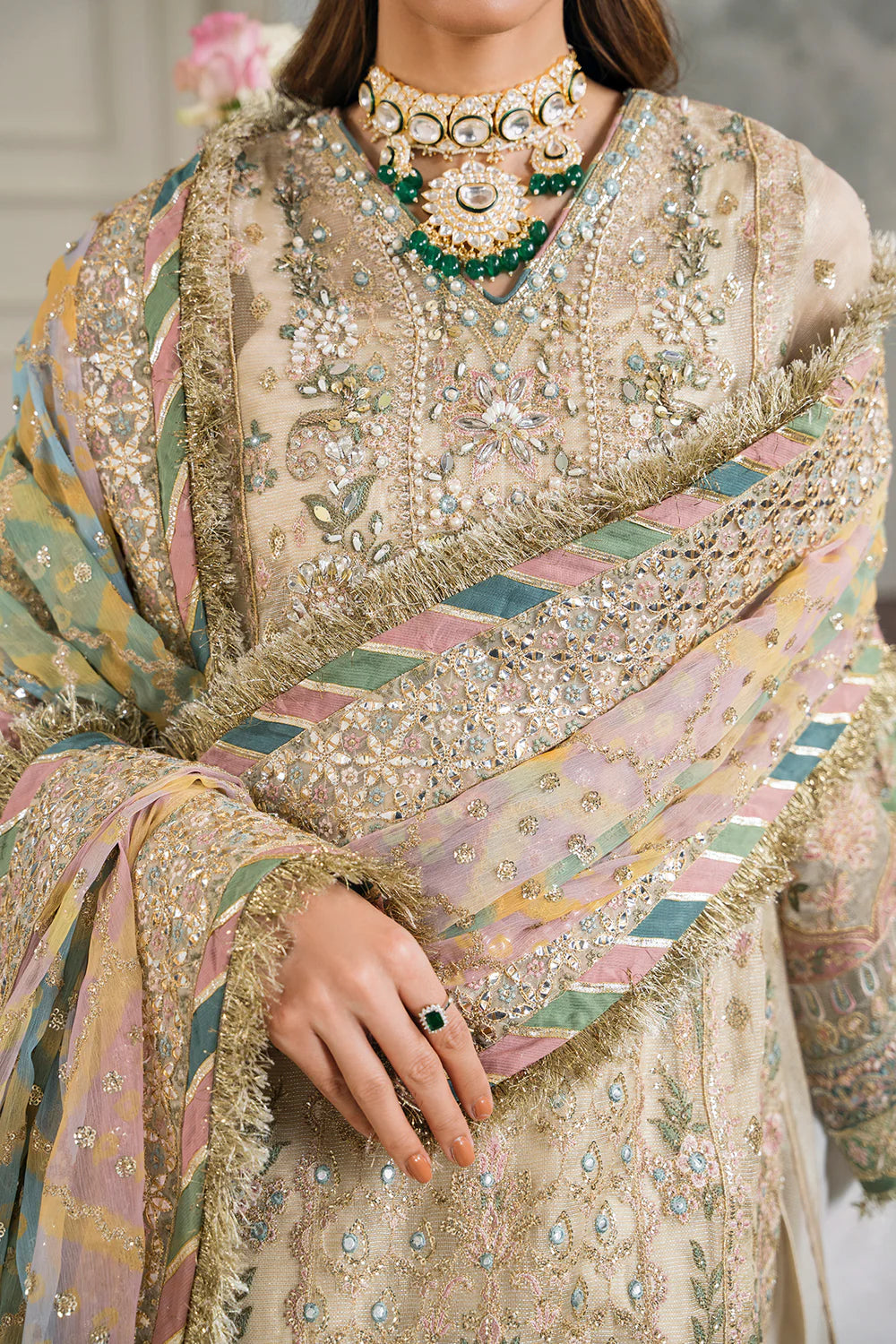 BAROQUE | Embroidered Handwork Zari Gharara