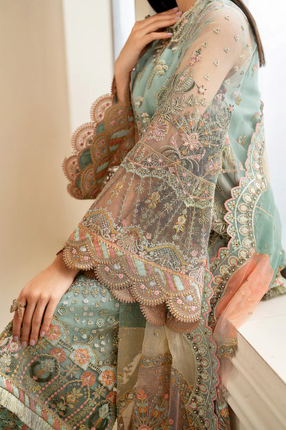 Baroque | Mint Green Net Embroidered Suit