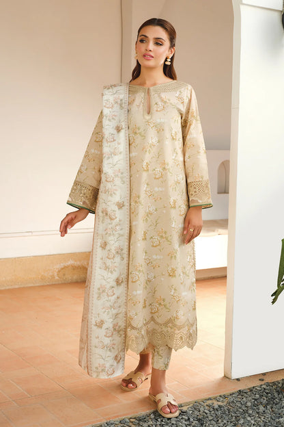 Baroque | Beige Printed Lawn Suit