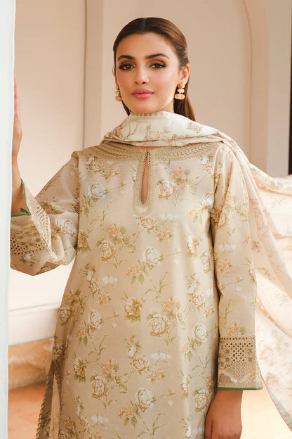 Baroque | Beige Printed Lawn Suit