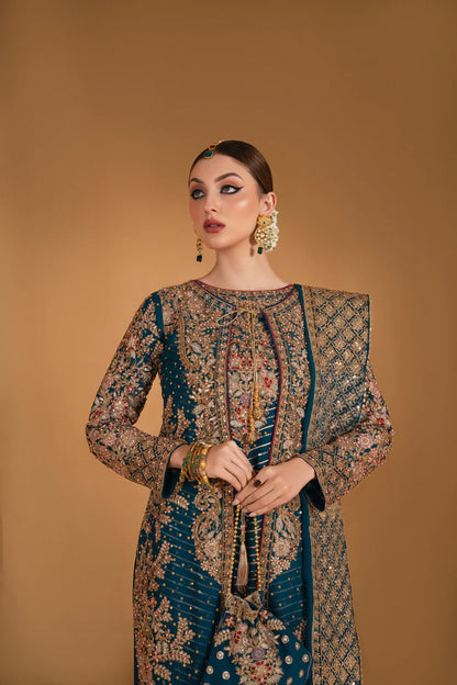 Madhuri | Blue Chiffon Embroidered Suit