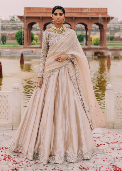 Noor Bano | Ivory Tissue Embellished Lehenga Choli