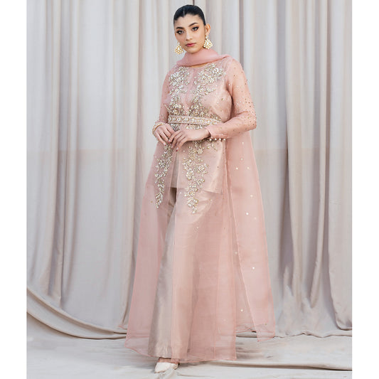 IRIS | Pink Embellished Net Gown Dress