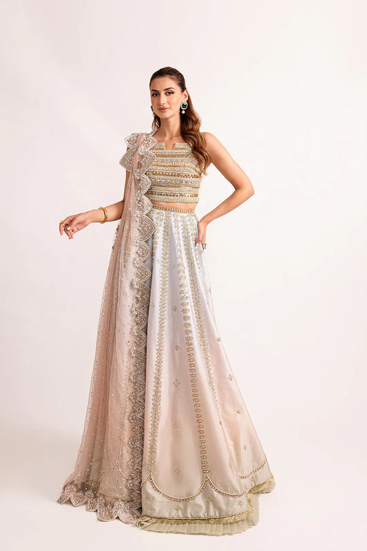 Kubra | Ombre Raw Silk Embellished Lehenga Choli