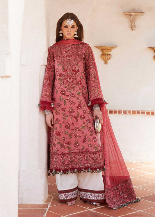 Hussain Rehar | Rouge Embroidered Lawn Suit