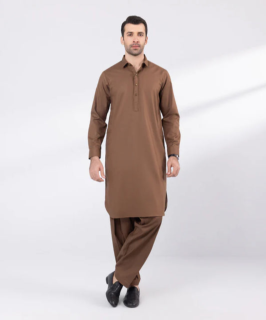 2 Piece | Rust Cotton Kurta Shalwar