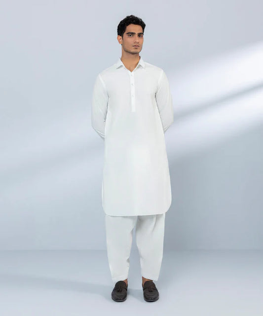 2 Piece | White Wash and Wear Kurta Shalwar