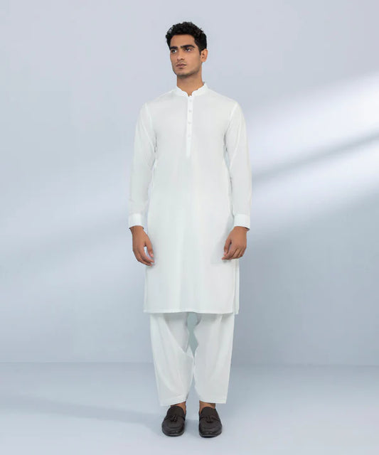 2 Piece | White Wash and Wear Kurta Shalwar