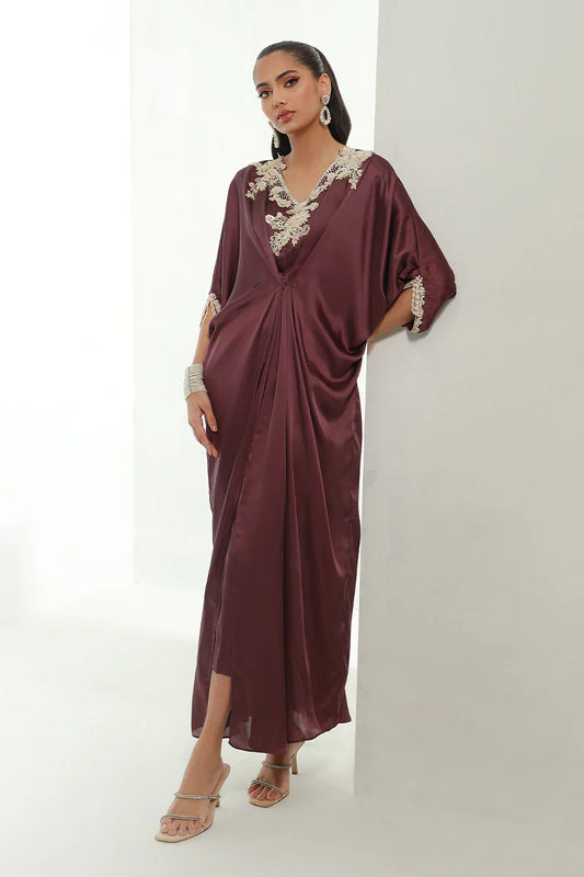 Mulberry | Plum Embellished Kaftan