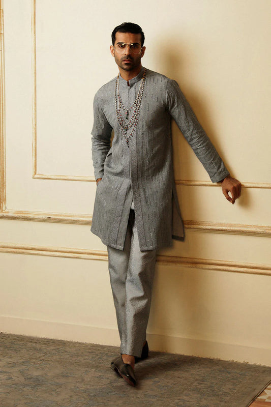 Luxury Grey Kurta Pajama Set