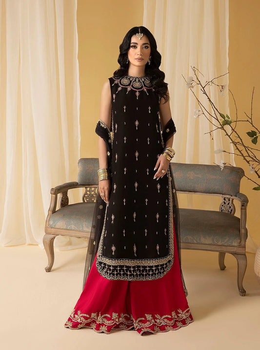 NOVA | Black Embellished Silk Sharara