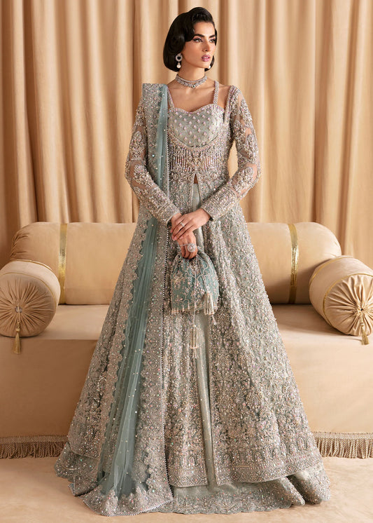 RIJA | Net Pishwas Bridal Lehenga Gown