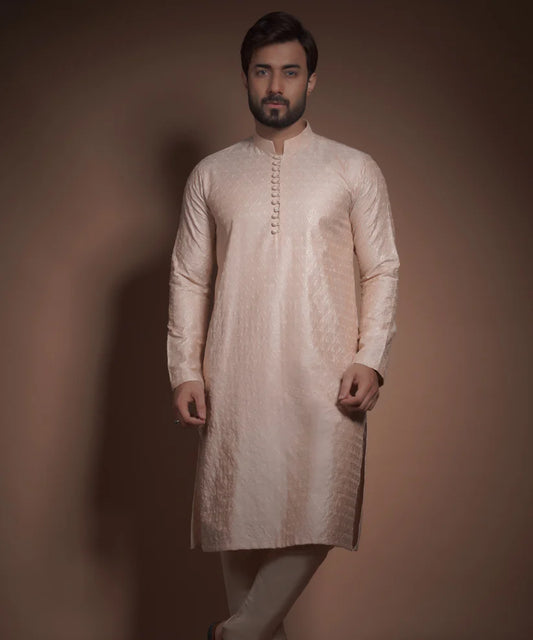 Rose Gold Chikankari Kurta