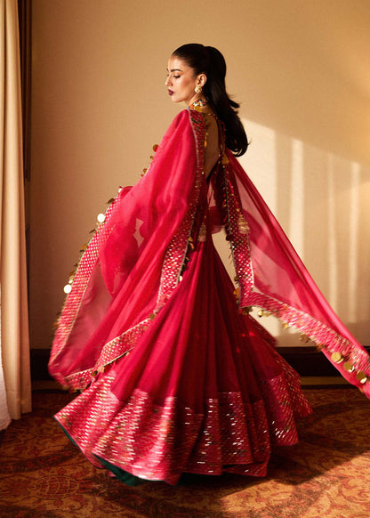 Hussain Rehar | Hot Pink Chanderi Silk Churidar