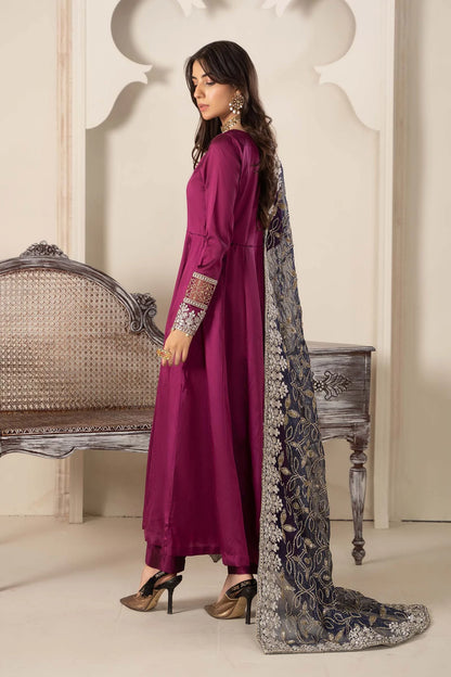 Maria B | Fusion Pink Two Tone Silk Suit