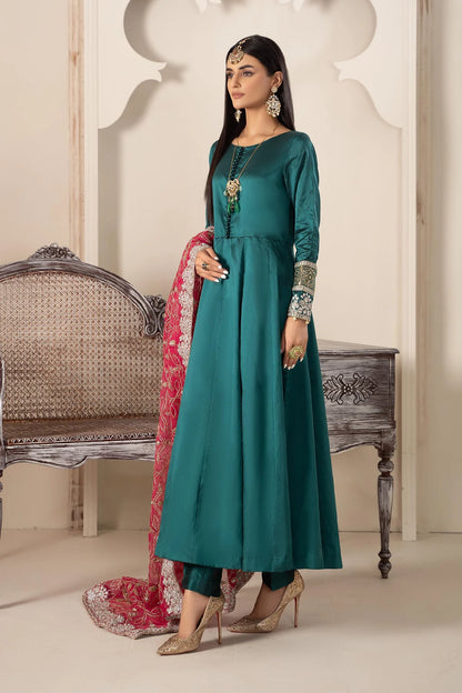 Maria B | Green Two Tone Silk Suit