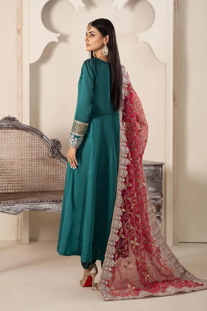 Maria B | Green Two Tone Silk Suit