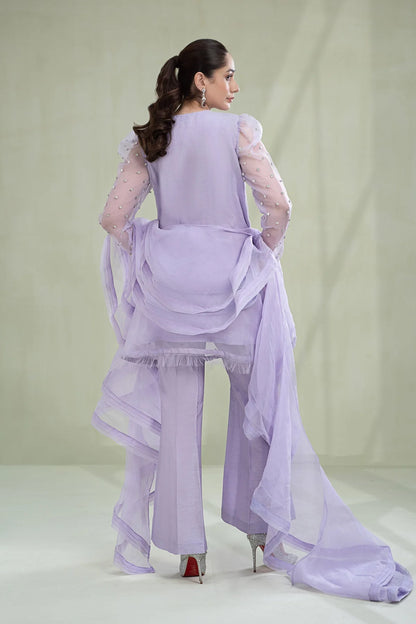 Maria B | Lilac Organza Embellished Suit