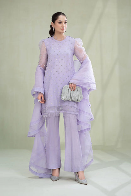 Maria B | Lilac Organza Embellished Suit