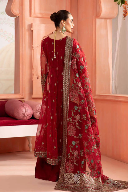 Maria B | Red Organza Hand Embroidered Angrakha Suit