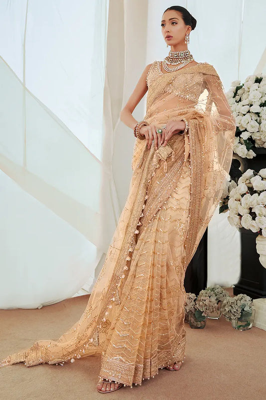 Shireen | Gold Net Embellished Saree