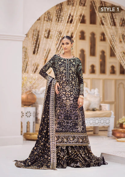 Zara | Black Embroidered Embellished Khaadi Net Dress