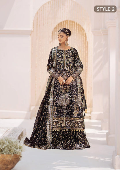 Zara | Black Embroidered Embellished Khaadi Net Dress