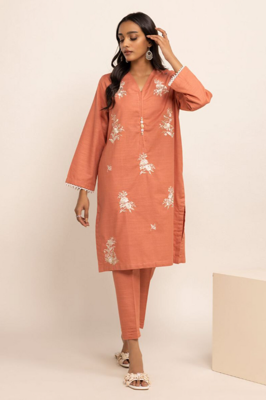 1 Piece | Embroidered Cotton Kurta